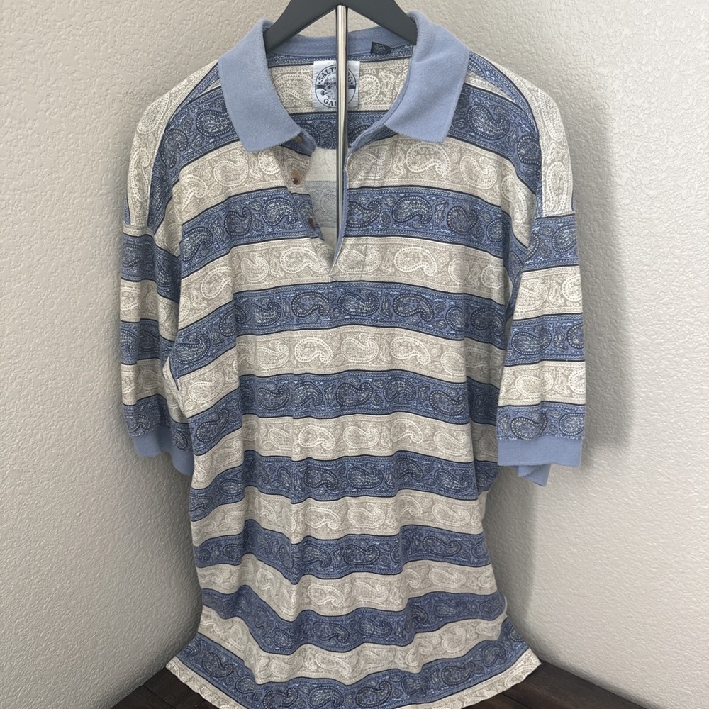 Vintage Salty Dog Grant  Polo Shirt Mens xl 90s Short Sleeve Polynesian print